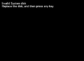 invalid system disk